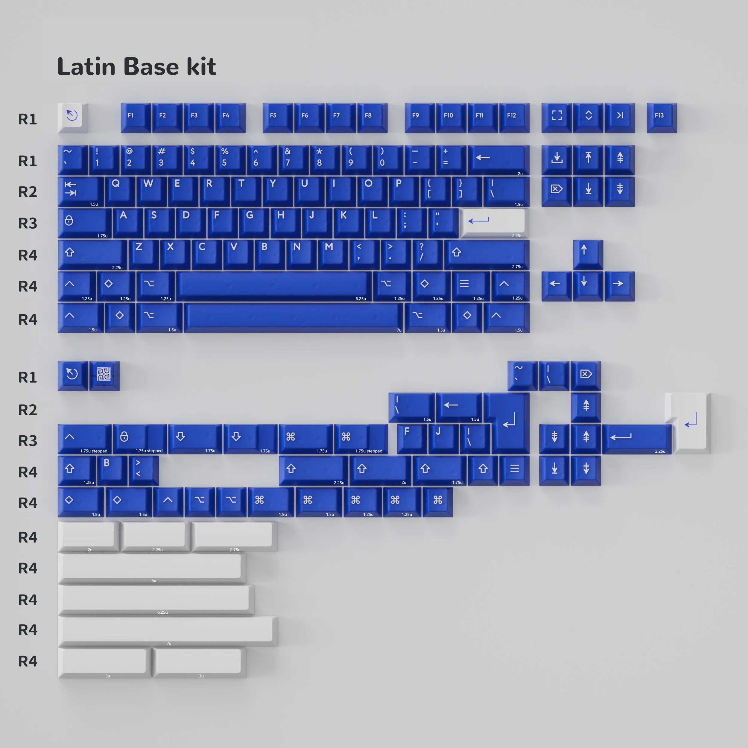 キーボード PBTfans Klein Blue R1 (Base + 40s) PBTfans Klein Blue R2